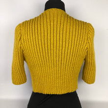 Load image into Gallery viewer, 1940s Style Hand Knitted Bolero in Mustard - B34 36
