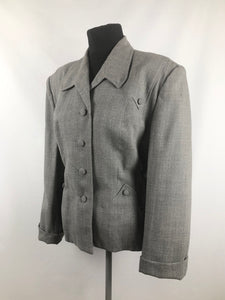 1940s 1950s Volup Grey Wool Lady Scott Jacket - B44 46