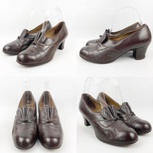 Load image into Gallery viewer, Original 1930&#39;s Brown Leather Court Shoes by Mirana - UK 4 4.5
