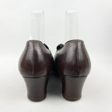 Load image into Gallery viewer, Original 1930&#39;s Brown Leather Court Shoes by Mirana - UK 4 4.5
