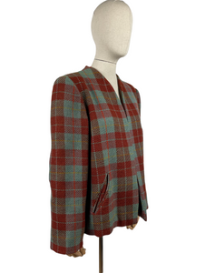 Absolutely Stunning Original 1940's Cropped Check Jacket - Bust 38 40 42