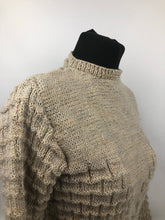 Load image into Gallery viewer, Reproduction 1930s Hand Knitted Jumper in Oatmeal - B34 36
