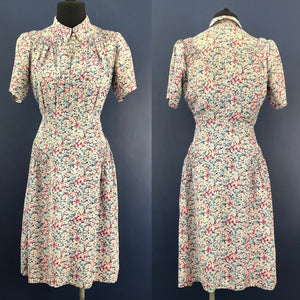 Exceptionally Beautiful 1930s Floral Dress - Bust 34 35 36