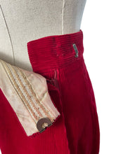 Load image into Gallery viewer, Original 1950&#39;s Cherry Red Sportaville Cords with Turn-Ups - Waist 27&quot;

