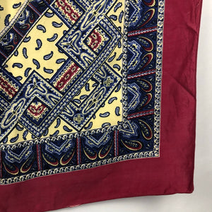 1940s Gaywear Burgundy Crepe Scarf with Paisley Design