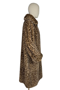 Original 1940’s Fabulous Faux Fur Leopard Print Coat by Jancourt Model - Bust 36 38 40 42