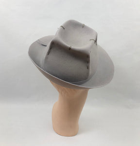 1930s 1940s Grey Felt Fedora Hat