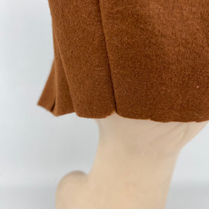 Original 1940's 1950's Warm Chocolate Brown Felt Dutch Bonnet - Neat Little Hat