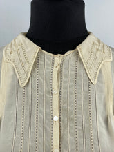 Load image into Gallery viewer, Original 1930s Silk Blouse with Charming Details - Lace Work and Fagoting - AS IS Bust 32 33 34
