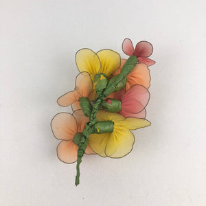 Vintage Pastel Coloured Chiffon and Wire Floral Corsage