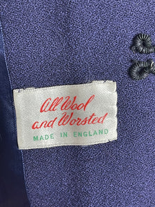 Original Volup 1950's Edge to Edge Dark Blue Wool Coat - Bust 42 44