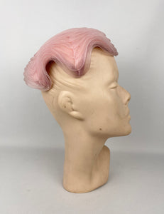 Original 1950's Pastel  Pink Nylon Hat - Classic Shape *