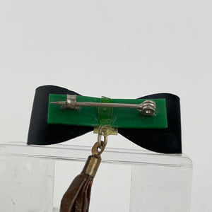 Original 1940s Novelty Brooch With Boots Hanging from a Bow