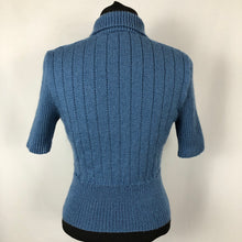 Load image into Gallery viewer, Reproduction 1950s Blue Rib Jumper - B34 36
