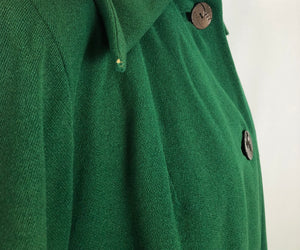 1940s Kelly Green Wool Overcoat - B44