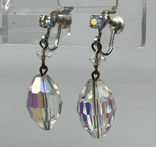 Load image into Gallery viewer, Vintage 1950s Cut Glass Screw Back Earrings

