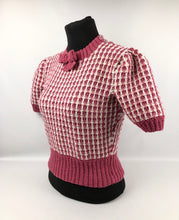 Load image into Gallery viewer, Reproduction 1940s Waffle Stripe Jumper Knitted from a Wartime Pattern - B 36 38 40
