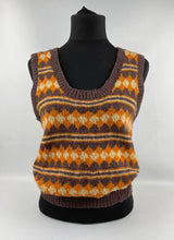 Load image into Gallery viewer, Vintage Fair Isle Pullover in Autumnal Shades of Brown, Rust and Cream - Bust 34&quot; - AS IS
