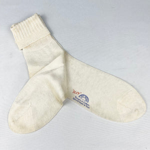 1930s 1940s British Made Cream Cotton Rayon Socks - CWS Lastex