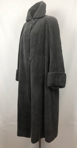 1940s Grey Faux Fur "Teddy Bear" Coat - Bust 38 40 42