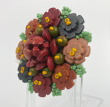 Load image into Gallery viewer, 1930s Czechoslovakian Colourful Wooden Beaded Brooch - Statement Piece
