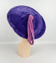 Load image into Gallery viewer, Absolutely Incredible 1940s Two Tone Velvet Hat In Purple and Pink *
