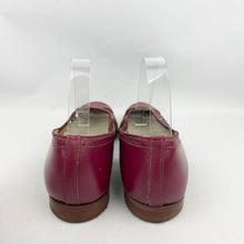 Load image into Gallery viewer, Original 1950’s Burgundy Leather Summer Sandals with Openwork Sides - UK 6 6.5
