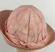 Load image into Gallery viewer, Original 1930s Pink Fabric Sun Hat with Seamed Brim - AS IS
