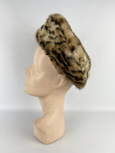 Fabulous Vintage Faux Fur Hat in Leopard Print - Such a Fun Piece