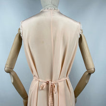 Load image into Gallery viewer, Original 1940s Nightdress by Rational with Lace Trim and Belt - Bust 40
