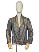 Load image into Gallery viewer, 1930s 1940s Gold, Pink and Blue Lame Jacket - Bust 40”
