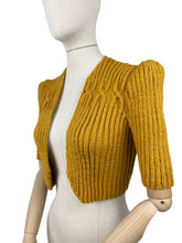 Load image into Gallery viewer, Reproduction Hand Knitted Bolero in Mustard - Bust 36 38 40
