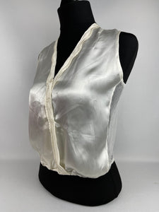 Original 1930's Satin and Net Dickie Blouse - Bust 32 33 34