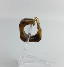 Load image into Gallery viewer, 1940&#39;s 1950&#39;s Mottled Brown Bakelite Squared off Clip on Hoop Earrings
