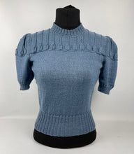 Load image into Gallery viewer, 1940s Reproduction Jumper with Harebell Design on the Yoke and Sleeve Head - Bust 33&quot;/34&quot;
