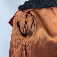 Load image into Gallery viewer, Original 1920s or 1930s Rust Coat with Real Astrakhan Fur Collar - Bust 33 34
