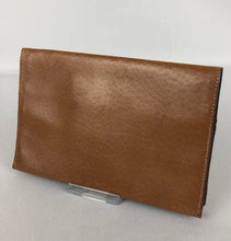 Load image into Gallery viewer, Original 1940s Gents&#39; Pig Skin Brown Leather Wallet - Deadstock
