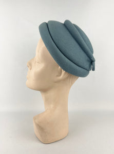 Original 1950s Duck Egg Blue Felt Hat by Jacoll - Such a Classic Shape
