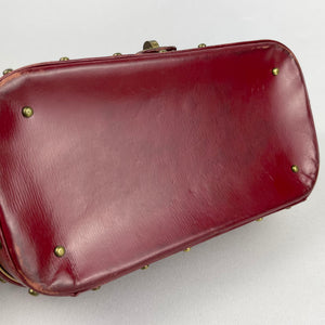 Fabulous Original 1950's Deep Red Studded Box Bag by Eros - Fabulous Vintage Bag *