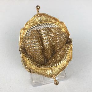 1940s 1950s Gold Mesh Bag with Matching Coin Purse