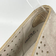 Load image into Gallery viewer, Original 1940&#39;s Grey Suede Peep-toe Shoes with Paste Clips and Punch Detail - UK 4
