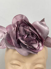 Load image into Gallery viewer, Original 1930s Pink Floral Headband with Velvet Ribbon Bow Trim - Vintage Wedding
