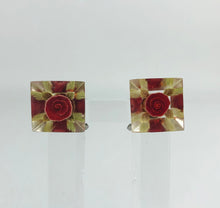 Load image into Gallery viewer, RESERVED DO NOT BUY 1940s 1950s Reverse Carved Lucite Rose Earrings with Screw Backs
