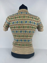Load image into Gallery viewer, Original 1940s Fair Isle Jumper - Charming Vintage Knit - Bust 32 33
