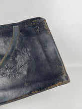 Load image into Gallery viewer, Original 1930&#39;s Blue Leather Handbag with Embossed Dog Detail
