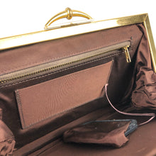 Load image into Gallery viewer, Original 1940&#39;s 1950&#39;s Gold Seal Chocolate Brown Corde Style Handbag - Beautiful Vintage Bag
