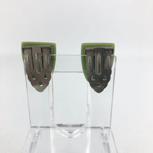 Load image into Gallery viewer, 1930s 1940s Pair of German Green Plastic and Paste Dress Clips
