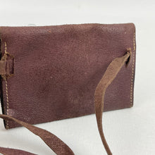 Load image into Gallery viewer, Original 1930&#39;s 1940&#39;s Brown Leather Peggie Coin Purse with Tennis Design - Cute Purse
