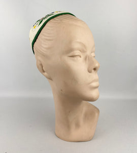 1940's Tyrolean Felt Cap with Floral Silk Embroidery - Charming Vintage Piece