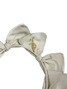 Original 1950's White Bow Hat - Fabulous Little Summer Hat
